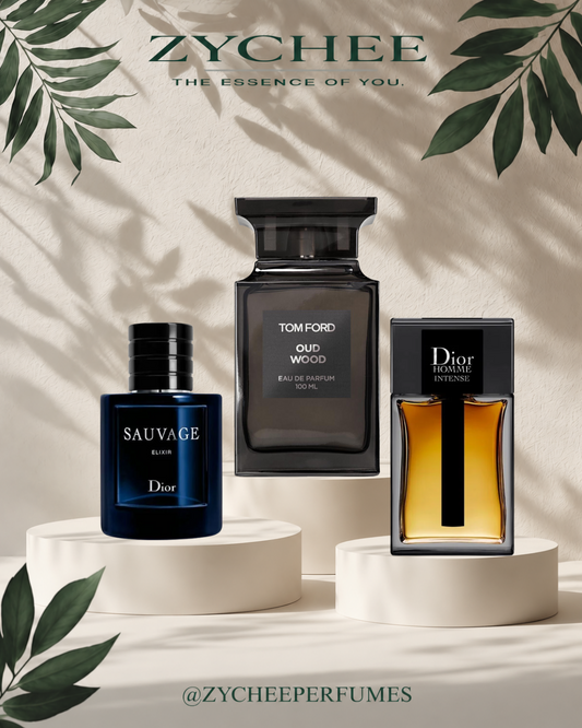 Dark + Bold Bundle - Dior Sauvage Elixir, Tom Ford Oud Wood and Dior Homme Intense