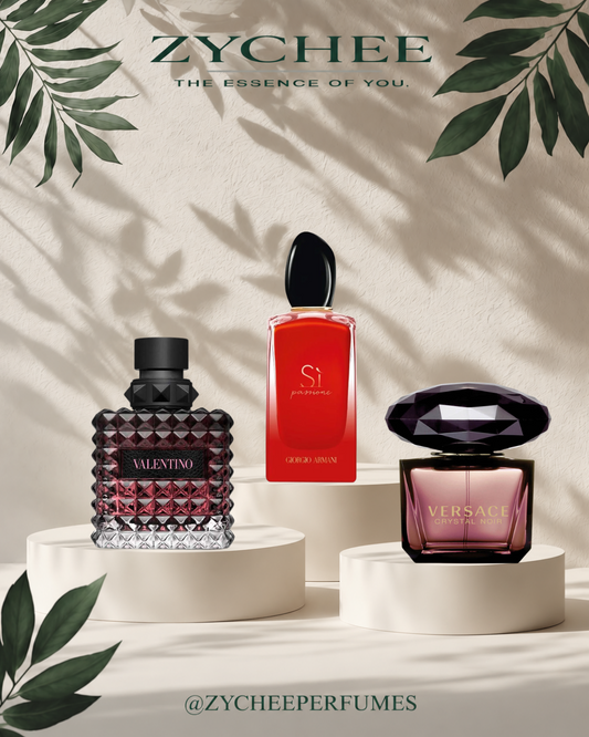 Signature Collection Bundle - Valentino Donna Born in Roma Intense, Giorgio Armani Si Passione and Versace Crystal Noir